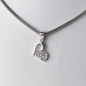 Bílé zlato přívěsek SRDCE se zirkony malé